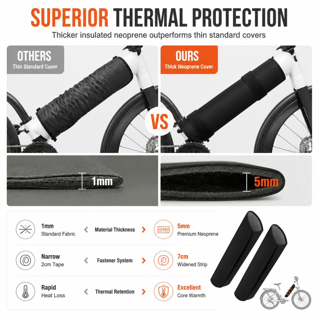 🚴❄️ Thermoschutzhülle für E-Bike-Akkus – 5 mm Neoprenisolierung gegen Kälte, Schlamm und Schmutz
