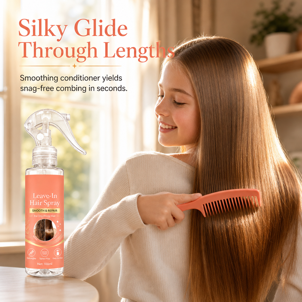 🔥🎁 2+1 GRATIS!!💇‍♀️Glättendes und reparierendes Leave-in-Haarspray für trockenes, krauses und verknotetes Haar, 100 ml
