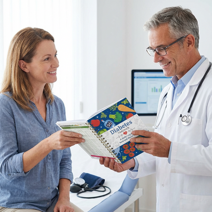 Diabetes-Tracker-Buch mit Lebensmittelliste