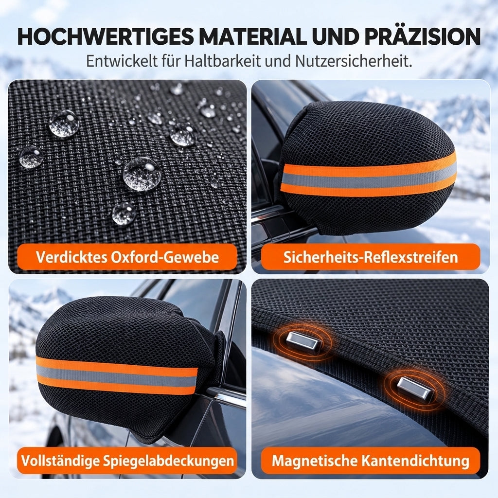 ❄️ 50 % RABATT! Oxford Windschutzscheiben- und Spiegelschutz – Magnetische Kanten und sichere Gurte für Schutz vor Schnee, Frost und Sonne 🚗☀️