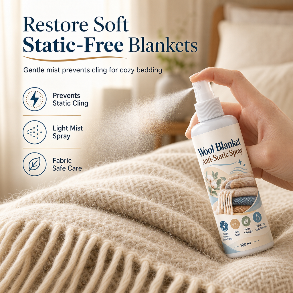 🔥🎁 2+1 GRATIS!!🧣 Antistatisches Textilspray – Sanfte Reduzierung der statischen Aufladung von Decken | 100 ml
