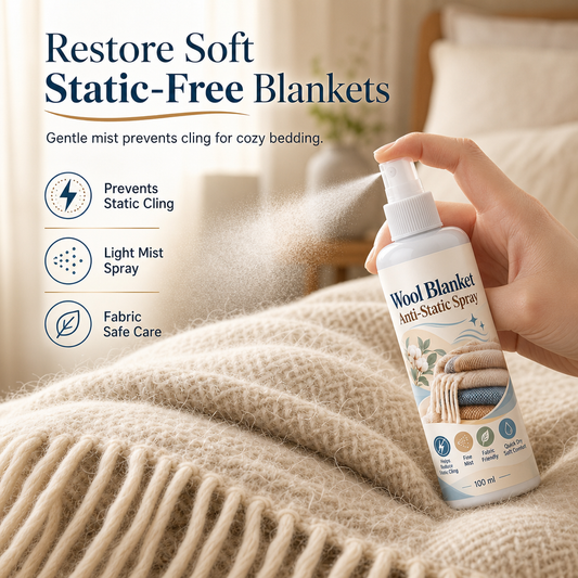 🔥🎁 2+1 GRATIS!!🧣 Antistatisches Textilspray – Sanfte Reduzierung der statischen Aufladung von Decken | 100 ml