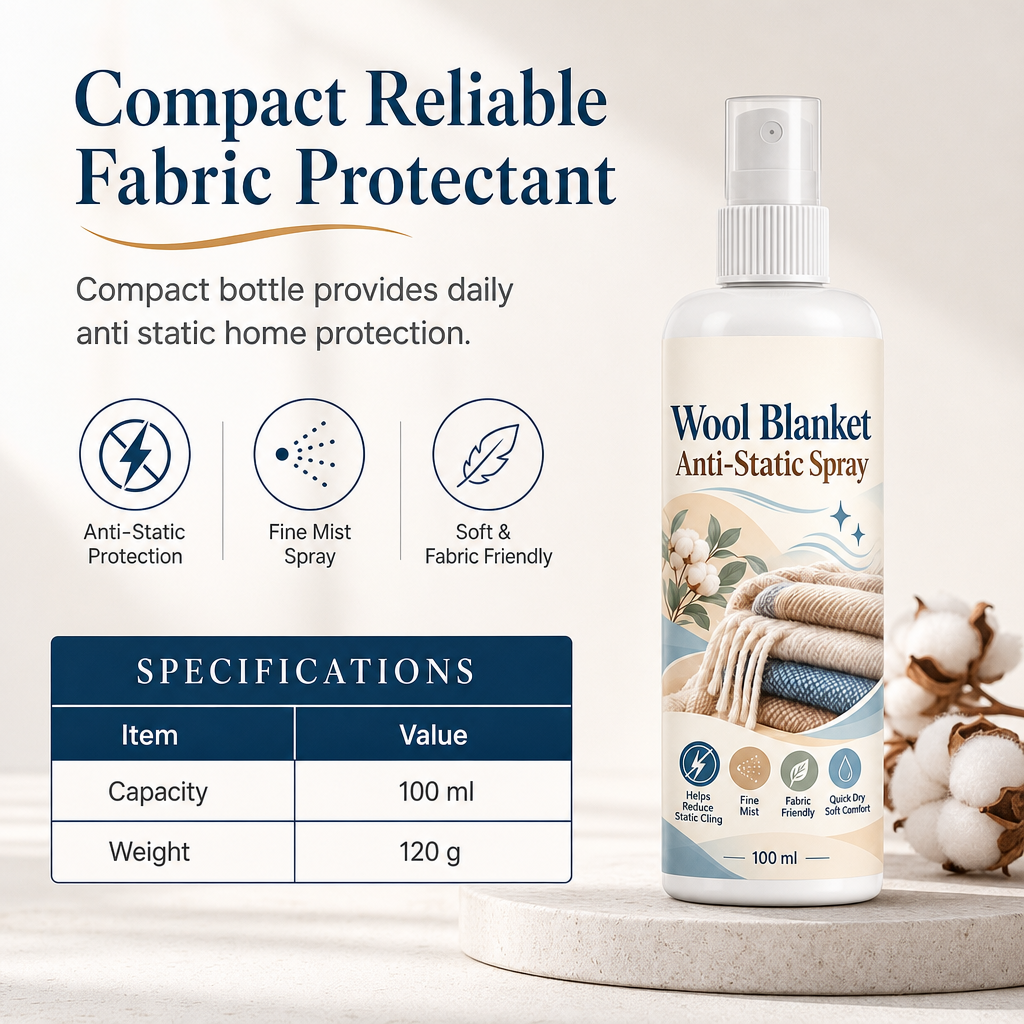 🔥🎁 2+1 GRATIS!!🧣 Antistatisches Textilspray – Sanfte Reduzierung der statischen Aufladung von Decken | 100 ml