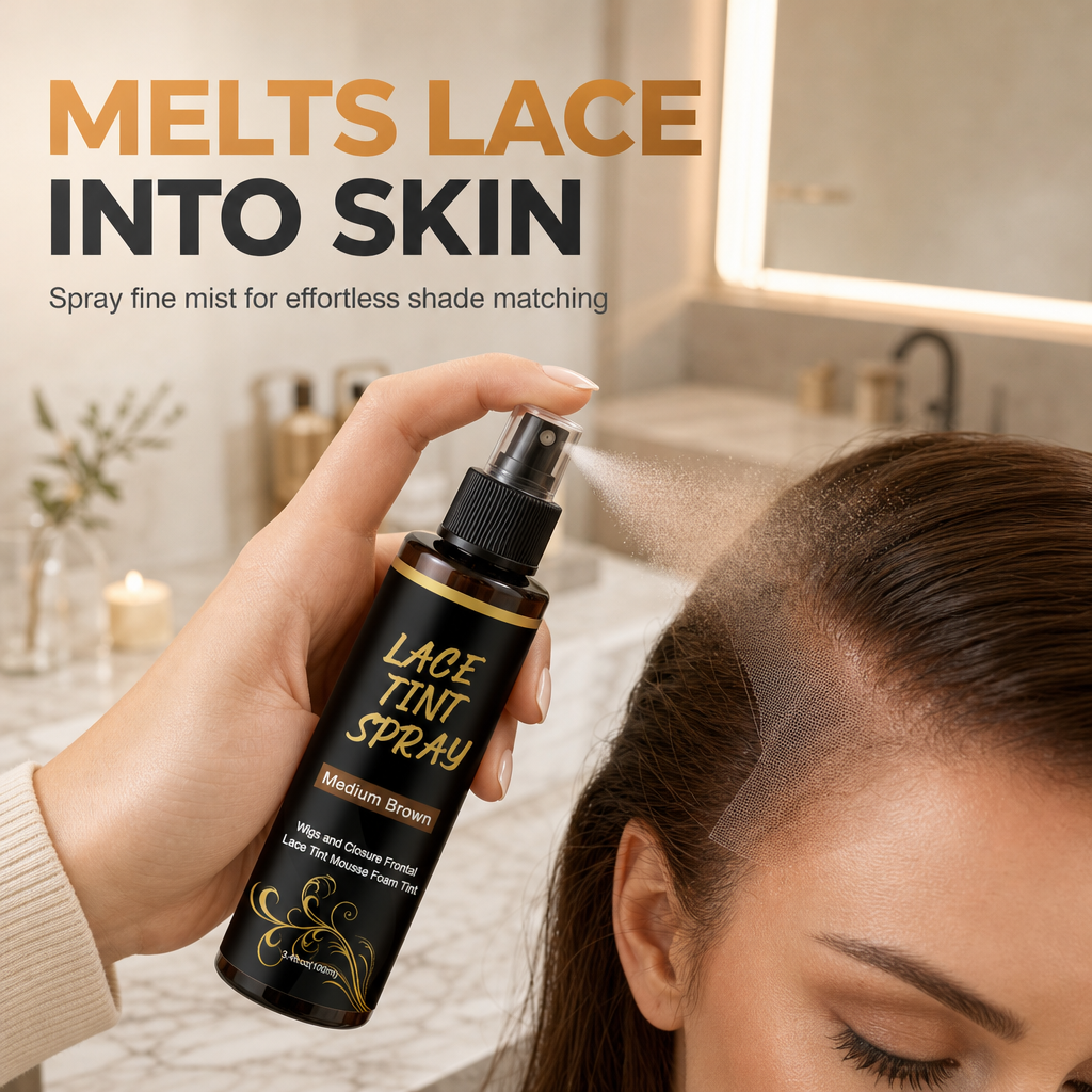 🔥🎁 2+1 GRATIS!!🥳💇‍♀️Spitzenfärbespray für Perücken, 100 ml, Färbe- und Pflegespray für Perückenspitzen