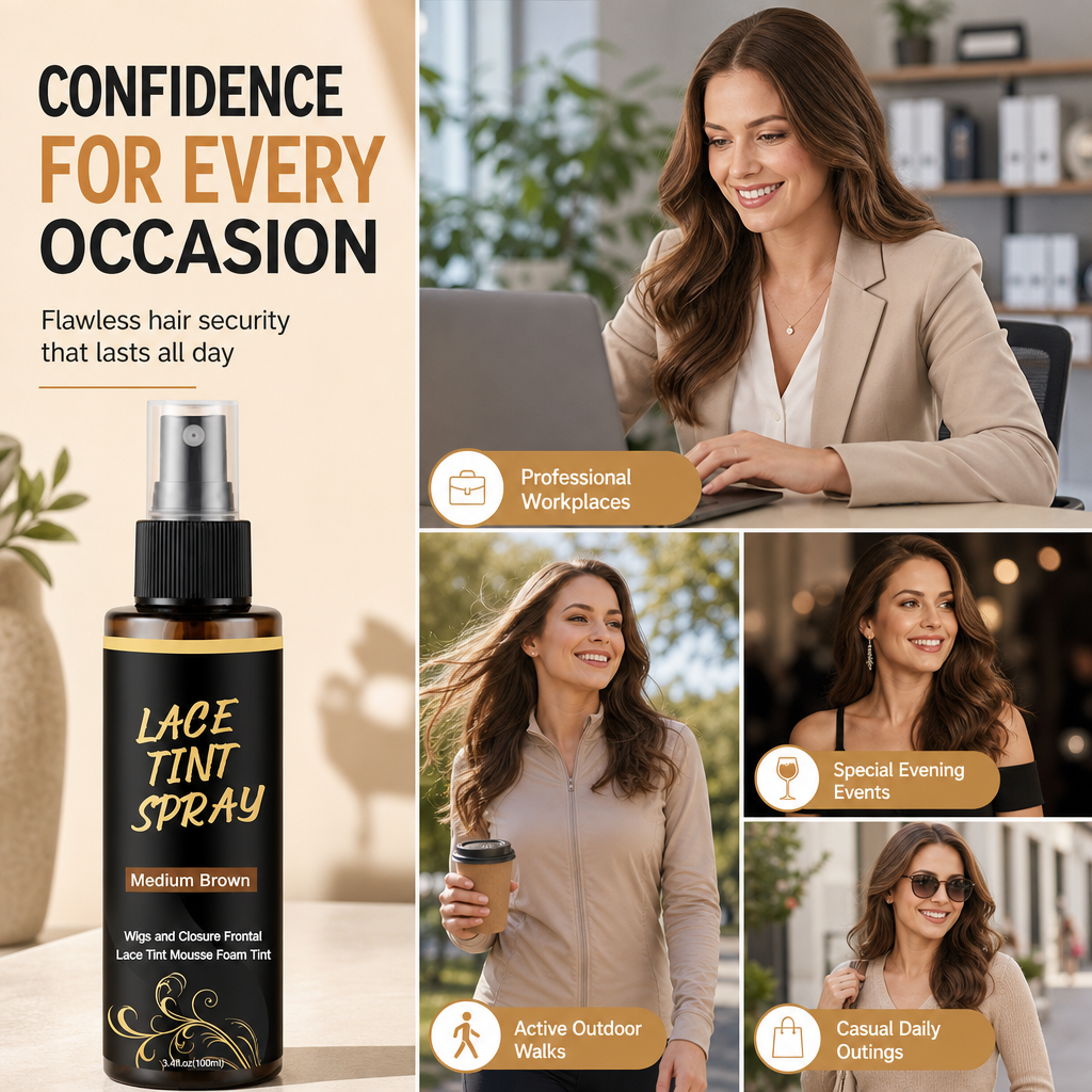 🔥🎁 2+1 GRATIS!!🥳💇‍♀️Spitzenfärbespray für Perücken, 100 ml, Färbe- und Pflegespray für Perückenspitzen