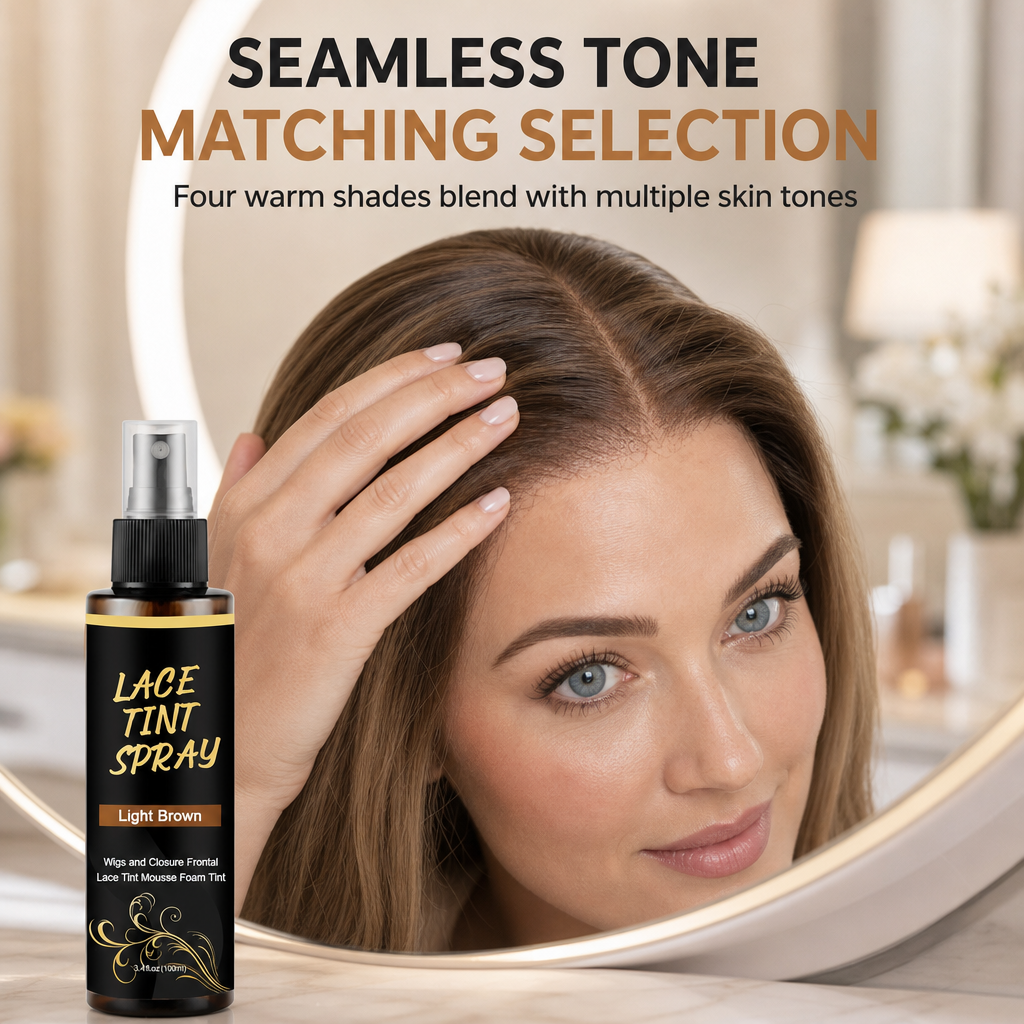 🔥🎁 2+1 GRATIS!!🥳💇‍♀️Spitzenfärbespray für Perücken, 100 ml, Färbe- und Pflegespray für Perückenspitzen