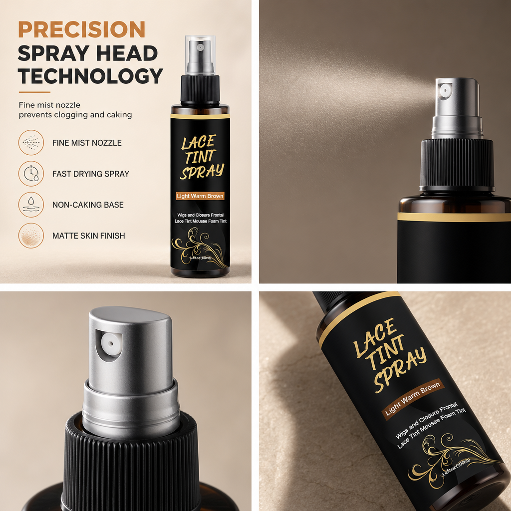 🔥🎁 2+1 GRATIS!!🥳💇‍♀️Spitzenfärbespray für Perücken, 100 ml, Färbe- und Pflegespray für Perückenspitzen