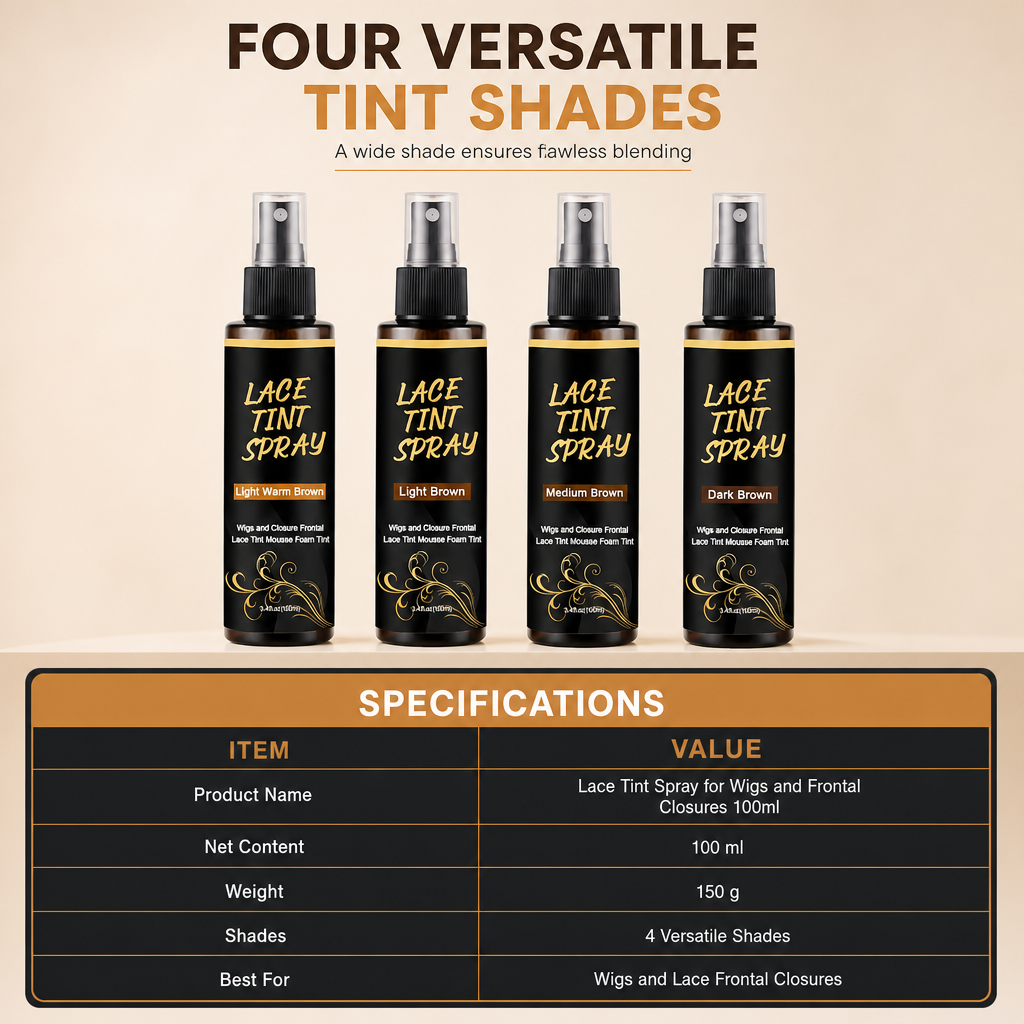 🔥🎁 2+1 GRATIS!!🥳💇‍♀️Spitzenfärbespray für Perücken, 100 ml, Färbe- und Pflegespray für Perückenspitzen