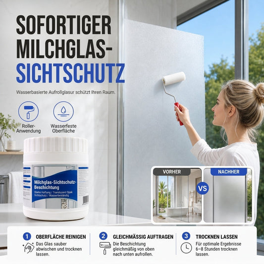Sichtschutzbeschichtungsset für Milchglas – Fensterbeschichtung auf Wasserbasis
