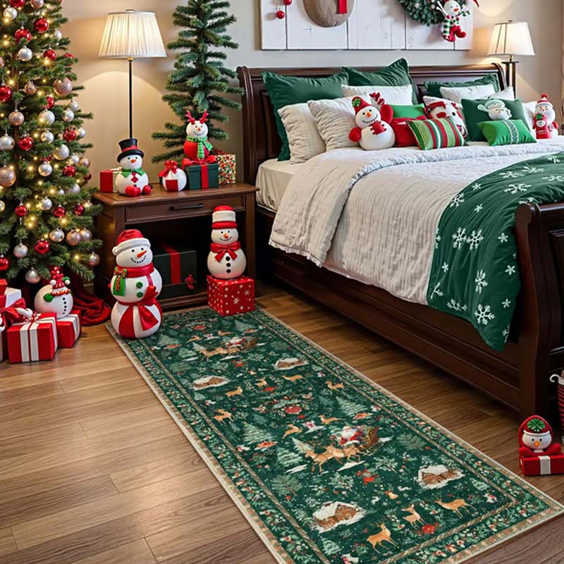 🦌🎄🎅Weicher, rutschfester Weihnachtsteppich für die Heimdekoration🎁