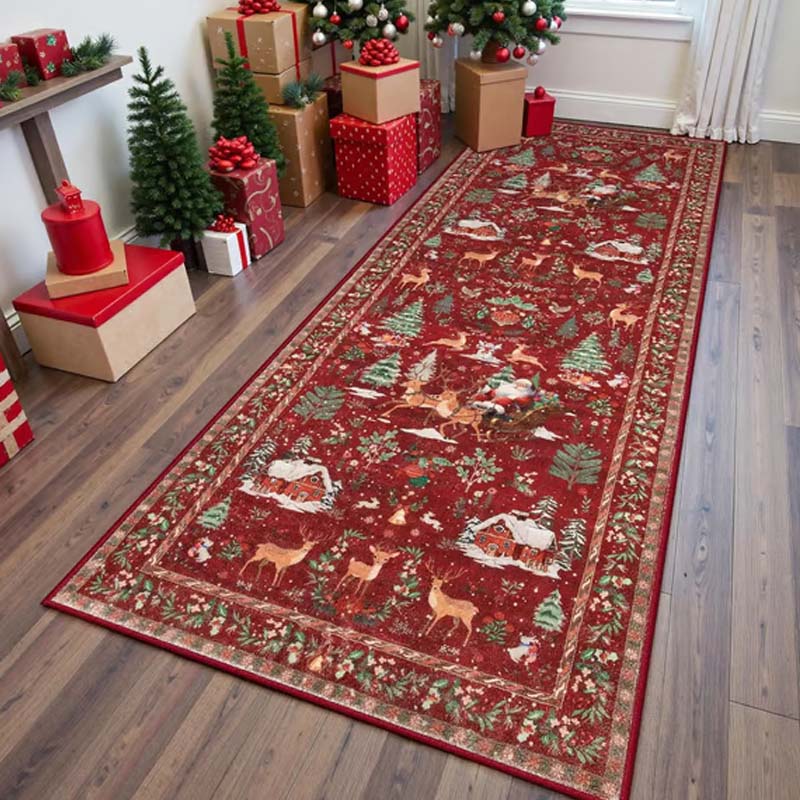 🦌🎄🎅Weicher, rutschfester Weihnachtsteppich für die Heimdekoration🎁