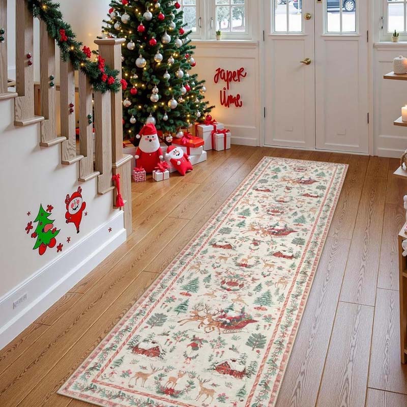 🦌🎄🎅Weicher, rutschfester Weihnachtsteppich für die Heimdekoration🎁