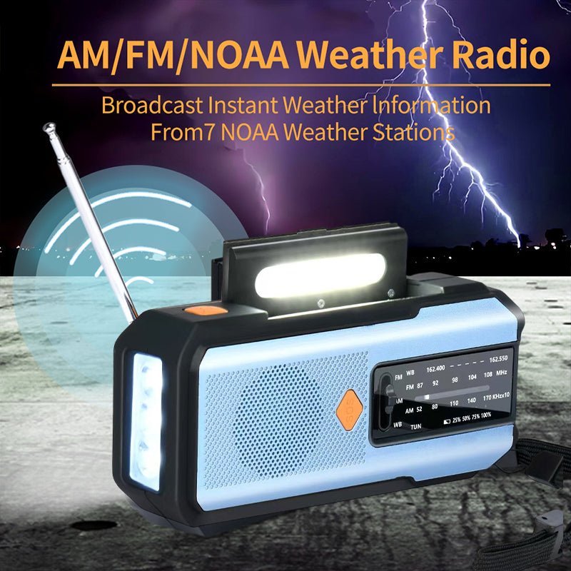 🔥50 % RABATT!📻Solarbetriebenes Kurbelradio für Notfälle mit Wetterwarnung✨