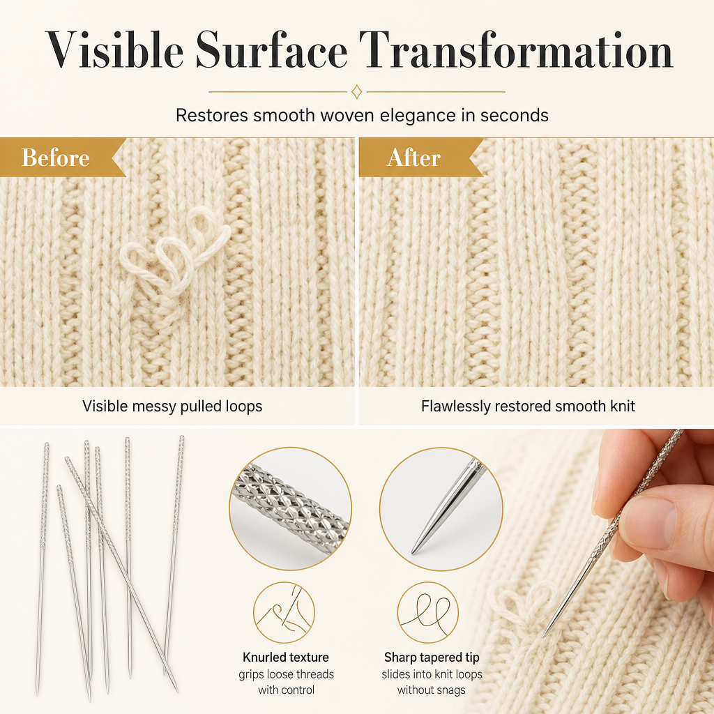 🧵✨Reparieren Sie beschädigte Strickwaren im Handumdrehen! 25-teiliges Set gerändelter Reparaturnadeln🧶