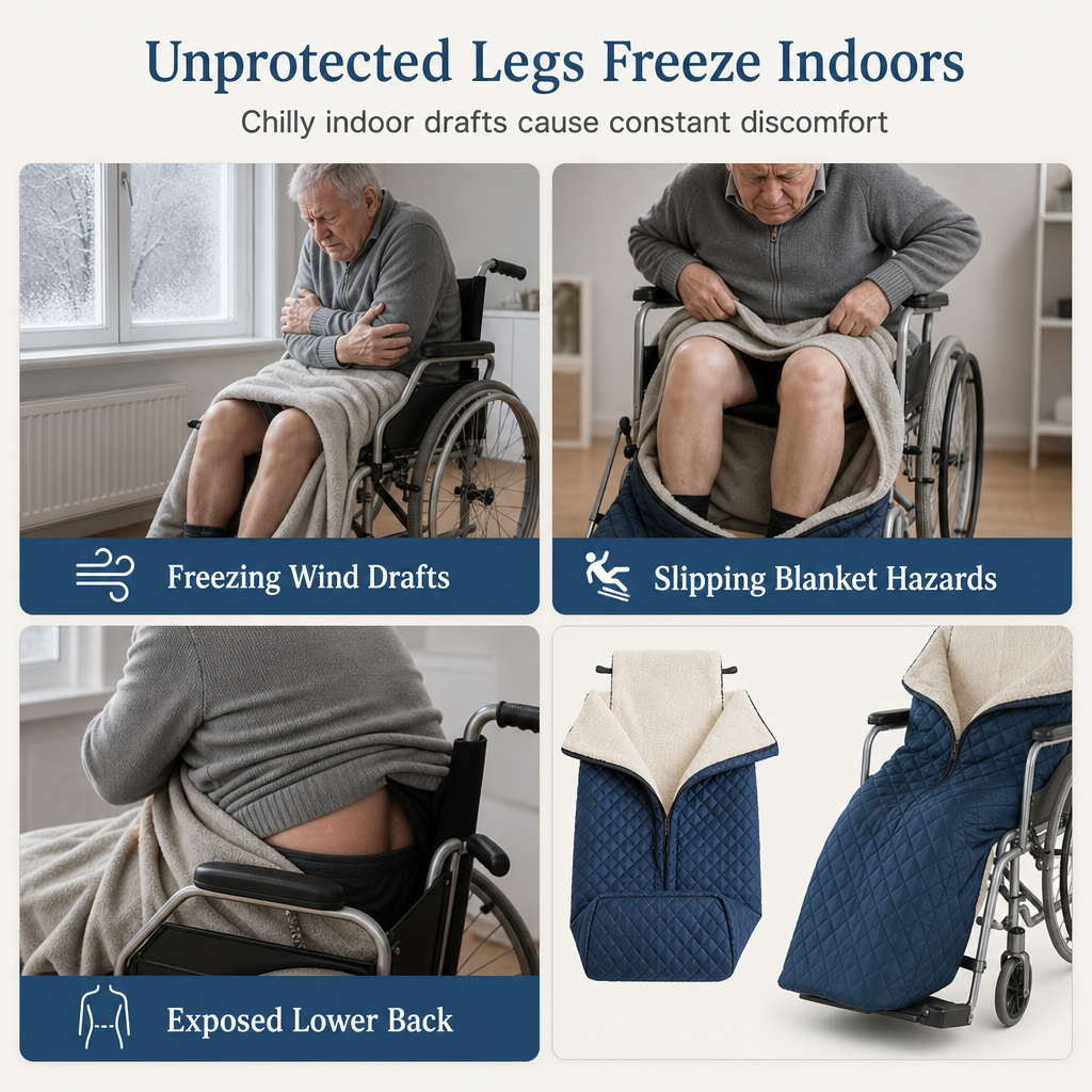 🧣Verdickte, warme Rollstuhldecke, winddichter Beinschutz für ältere Menschen im Winter