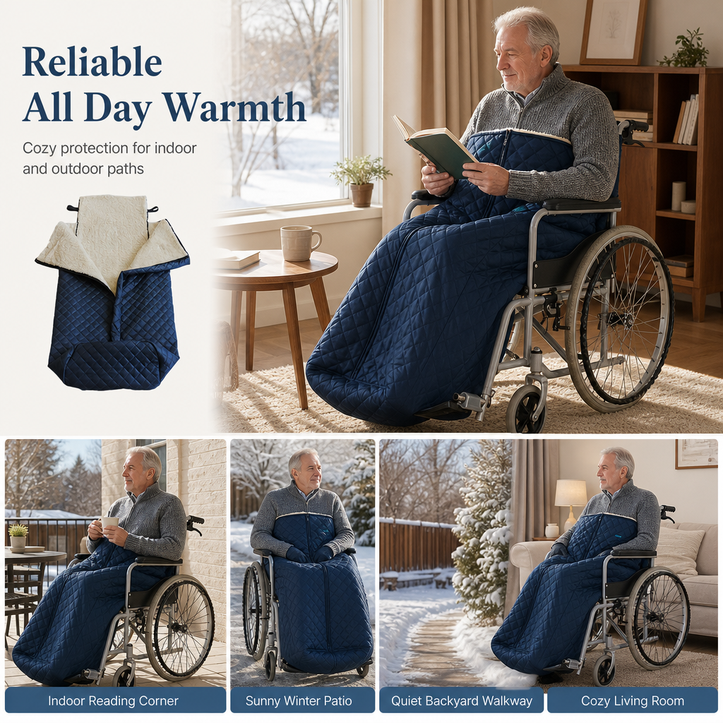 🧣Verdickte, warme Rollstuhldecke, winddichter Beinschutz für ältere Menschen im Winter
