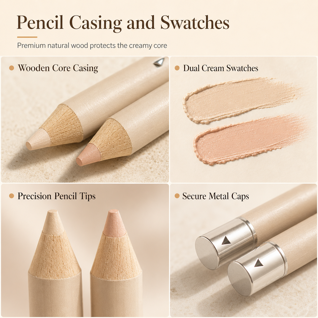 Doppelseitiger, feuchtigkeitsspendender Concealer-Stift für faltenresistentes und feuchtigkeitsspendendes Gesichts-Make-up – ideal für Anfänger zum Abdecken von Unreinheiten und Flecken.
