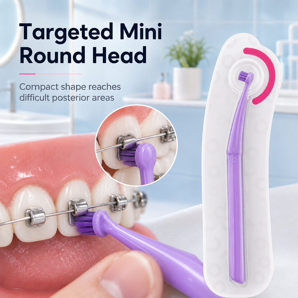 🦷Zahnzwischenraumbürste mit kleinem Bürstenkopf, zur Reinigung von Weisheitszähnen und Zahnzwischenräumen – 3-teiliges Set