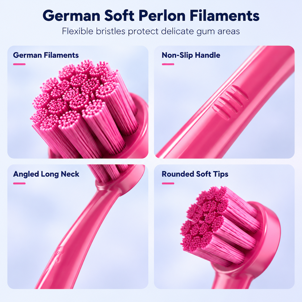 🦷Zahnzwischenraumbürste mit kleinem Bürstenkopf, zur Reinigung von Weisheitszähnen und Zahnzwischenräumen – 3-teiliges Set