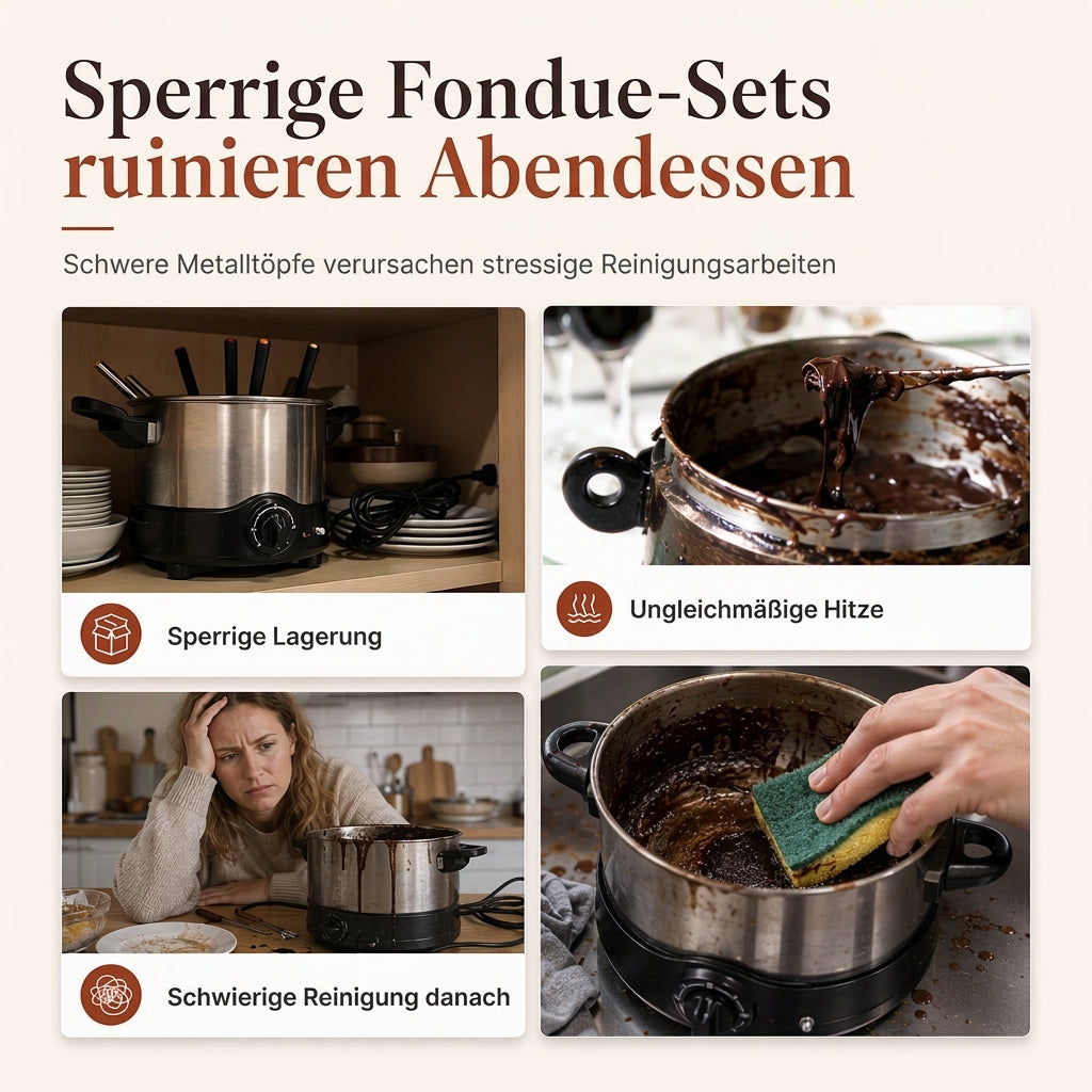 🍫Keramik-Schokoladen- und Käsefonduebecher mit Gabel🍓