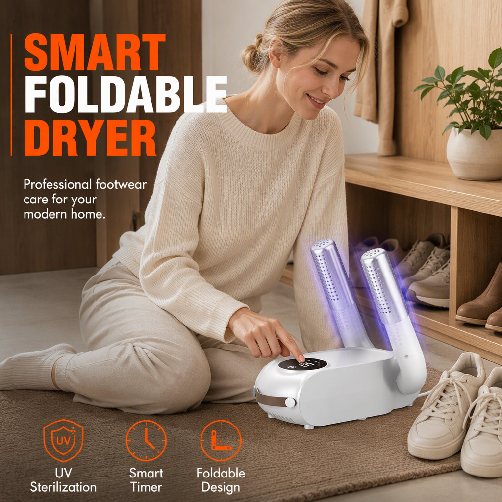 👟 Faltbarer Schuhtrockner mit intelligentem Timer und UV-Licht