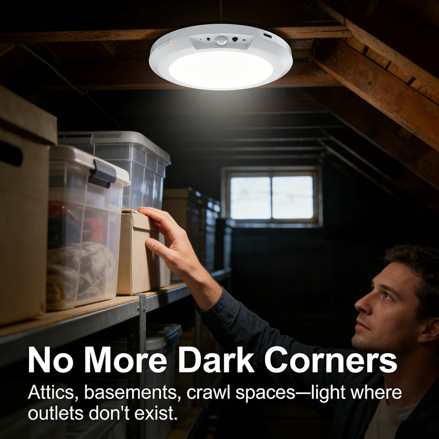 🔥 Bis zu 50 % Rabatt heute💡 Deckenleuchte mit Bewegungssensor, 3 Lichtmodi – wiederaufladbar, magnetisch, kabellos