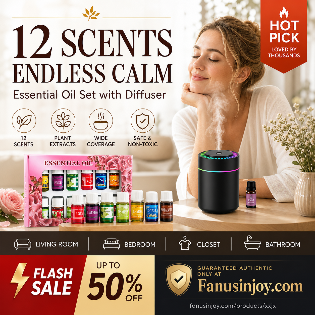 🔥Nur für kurze Zeit 50 % Rabatt! 🎁🌺Der frische Duft hebt die Stimmung! 🌷12er-Pack wasserlöslicher ätherischer Öle