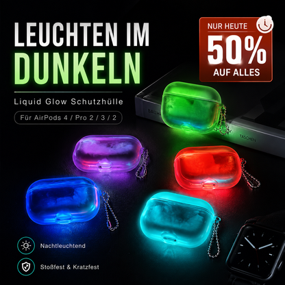 🌟✨ Leuchtende AirPod-Hülle in Treibsand-Optik für AirPods 1/2/3/4/Pro 2 – Stoßdämpfend und schützend