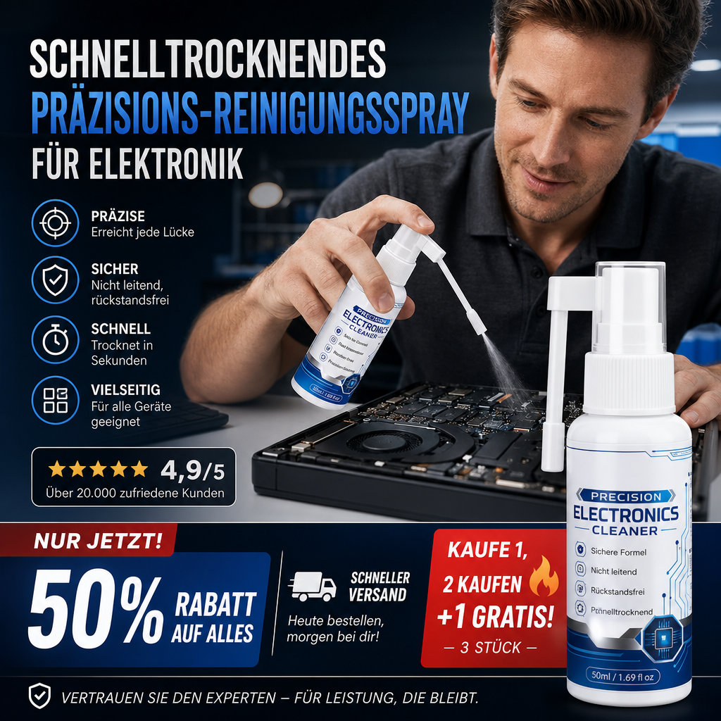 🔥🎁 2+1 GRATIS!!🥳💞 50K+ VERKAUFT! ⚡💨 Schnelltrocknendes Präzisions-Reinigungsspray für Elektronik