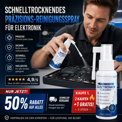 🔥🎁 2+1 GRATIS!!🥳💞 50K+ VERKAUFT! ⚡💨 Schnelltrocknendes Präzisions-Reinigungsspray für Elektronik