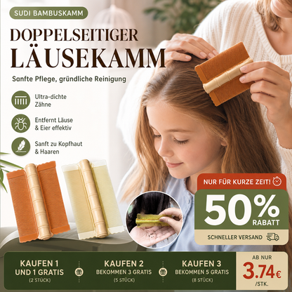 🎉🎁1 Kaufen 1 Gratis🔥Doppelseitiger Bambuskamm mit feinen Zähnen für Haarstyling