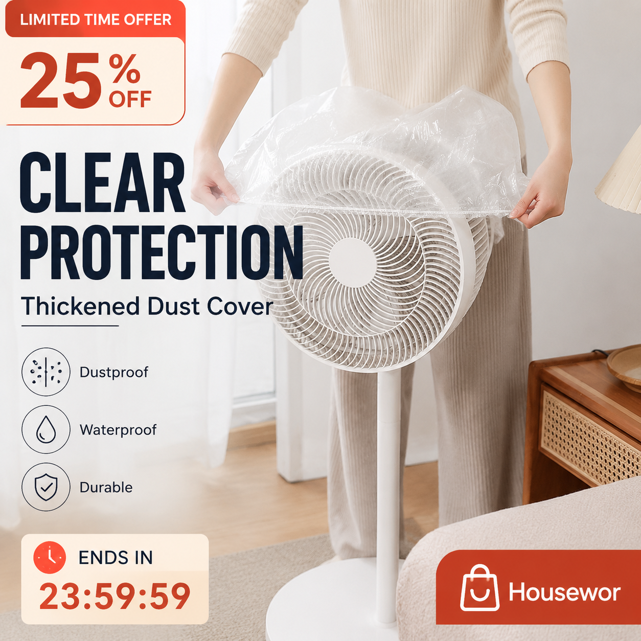 🔥🎁 2+1 GRATIS!!🥳 💞Verdickte, transparente Staubschutzhülle – flexibel, transparent, wiederverwendbar, 20er-Packung! 📦✨