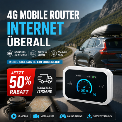 🔥50 % RABATT! 📶✨Pocket-WLAN mit Kompatibilität zu allen Netzwerken, ohne SIM-Karte!