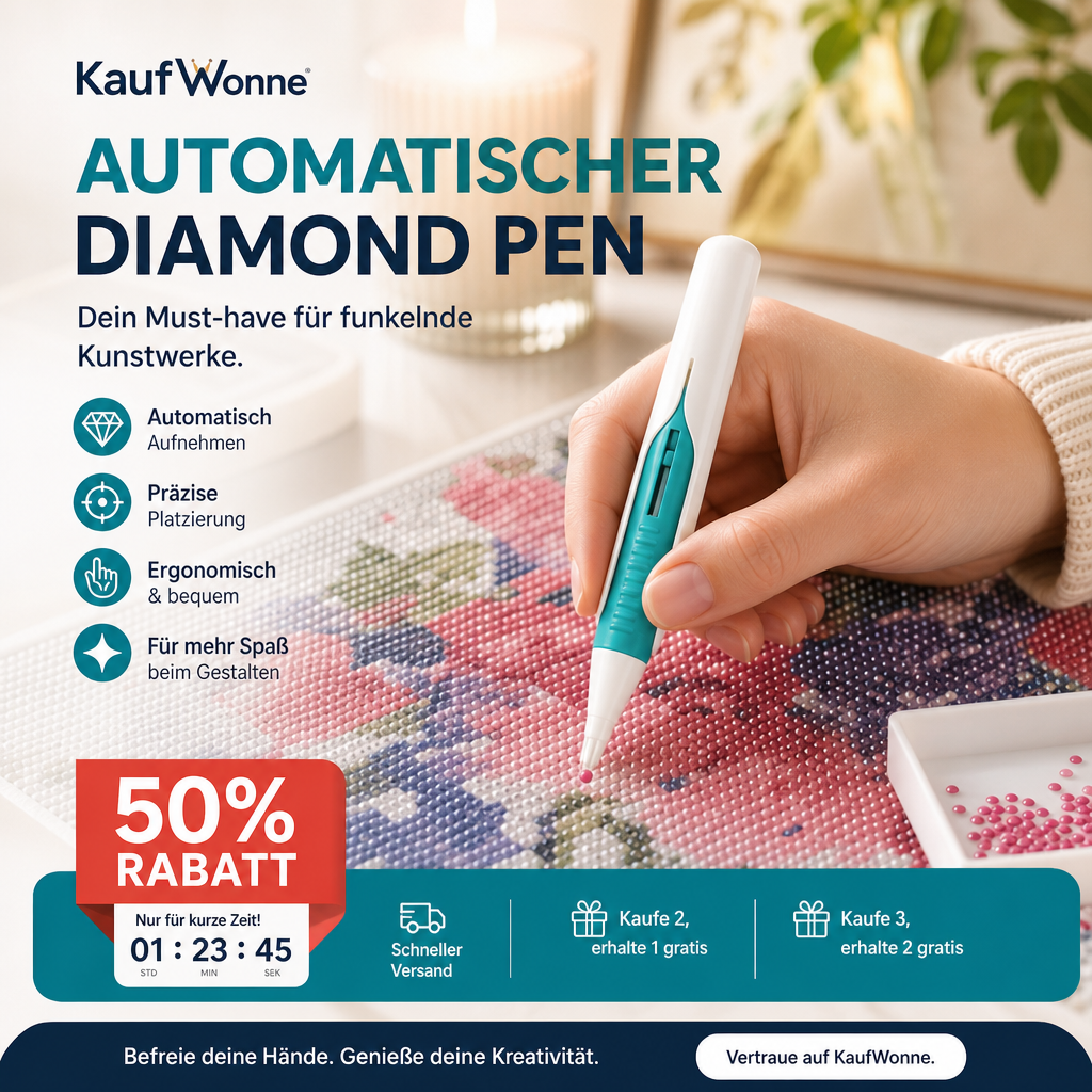 🔥🎁 2+1 GRATIS!! 🥳💞 50K+ VERKAUFT! ⚡💎 Automatischer Diamantmal-Stift mit Perlenablage-Set