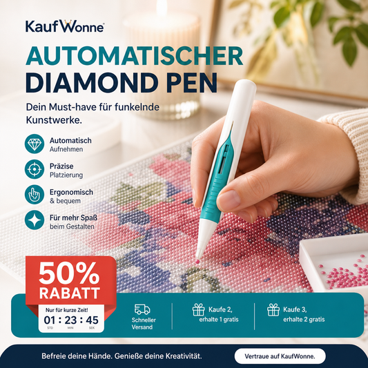🔥🎁 2+1 GRATIS!! 🥳💞 50K+ VERKAUFT! ⚡💎 Automatischer Diamantmal-Stift mit Perlenablage-Set