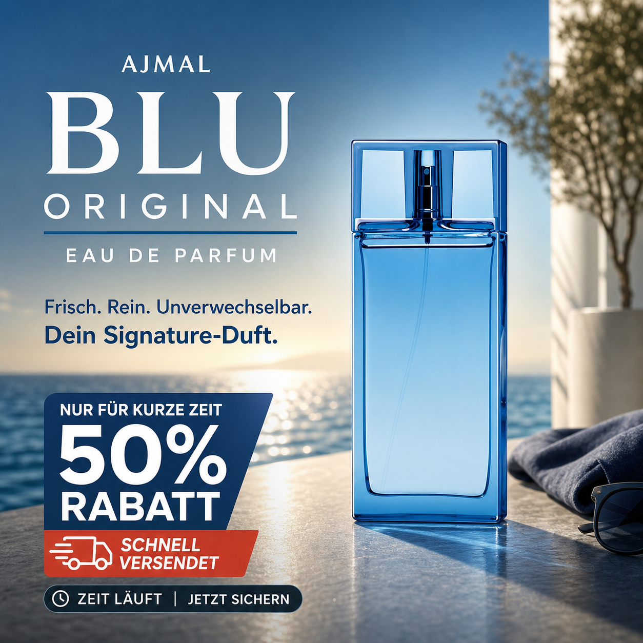💗LETZTER TAG: 50 % RABATT💕 Eau de Parfum für Herren, 90 ml | Langanhaltender, frischer Zitrus- und aquatischer Duftspray | Arabischer Luxusduft für Ihn | Das perfekte Geschenk für Männer🌊