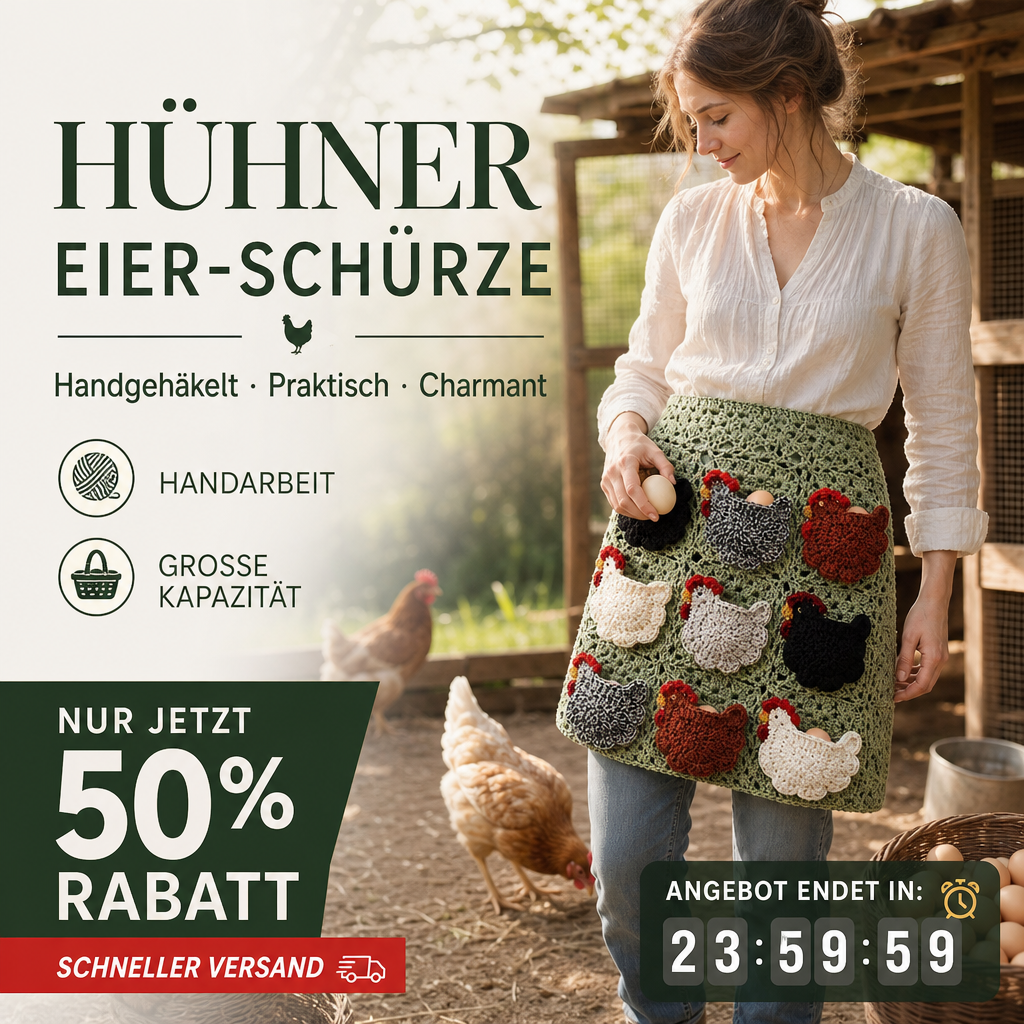 🔥 Alle 50% Rabatt + versandfrei 🐥🥚Gehäkelte Schürze zum Eiersammeln für Bauernhof & Haushalt✨