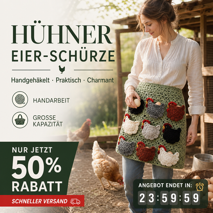 🔥 Alle 50% Rabatt + versandfrei 🐥🥚Gehäkelte Schürze zum Eiersammeln für Bauernhof & Haushalt✨