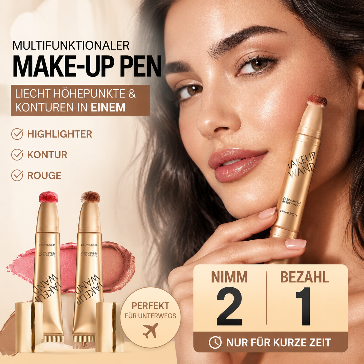 🎁Letzter Tag: 1 kaufen, 1 gratis! 💖Duo aus Rouge- und Konturenstift