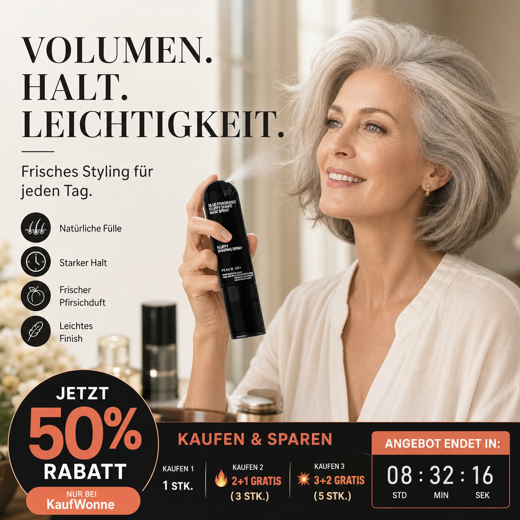 🍑✨Haar‑Volumen‑Spray mit Pfirsichduft, langanhaltend, gibt mehr Fülle, leichtes Styling‑Spray für glattes, flaches Haar